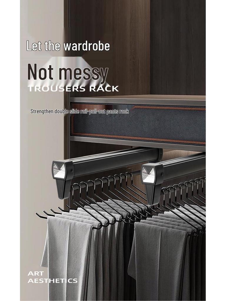 Pull-Out Telescopic Trouser Rack for Wardrobe Closet