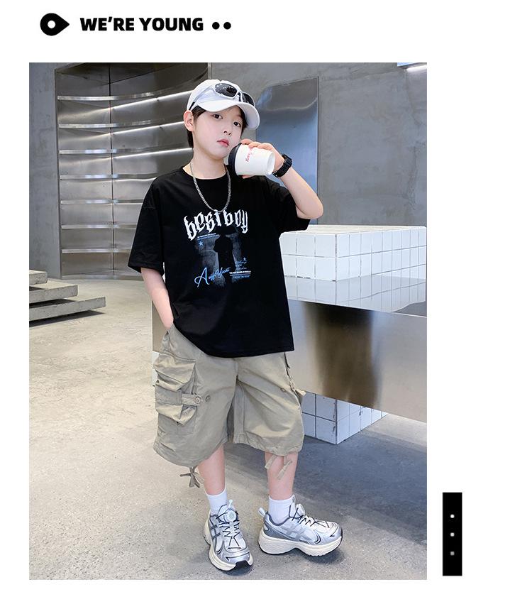 Boys' Summer 2026 Trendy Cool Casual Short-Sleeved T-Shirt - Lightweight, Loose, Versatile, and Breathable.