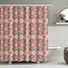 Handmade Floral Shower Curtain Decorative Bath Mat Set For Home Decoration Waterproof, Non-Slip Size Customizable (Tan)