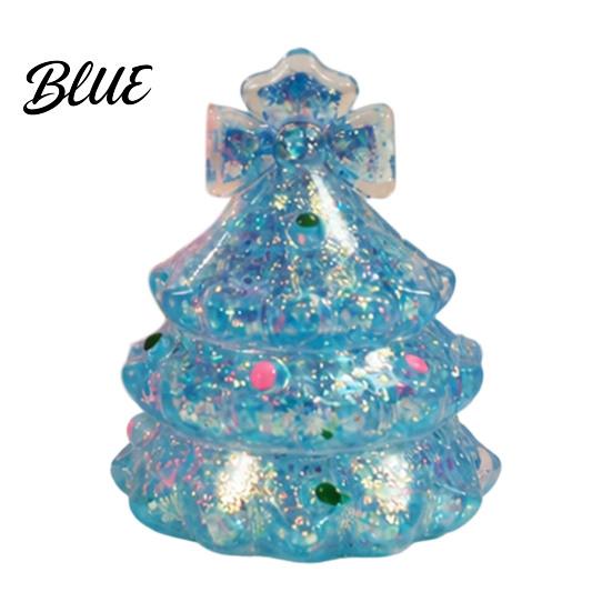 Stretchy Tree Toy Mini Christmas Squeeze Toy Stress Relief Glitter Xmas Fidget Clear Shape for Adults Kids Party Favor Squeezable