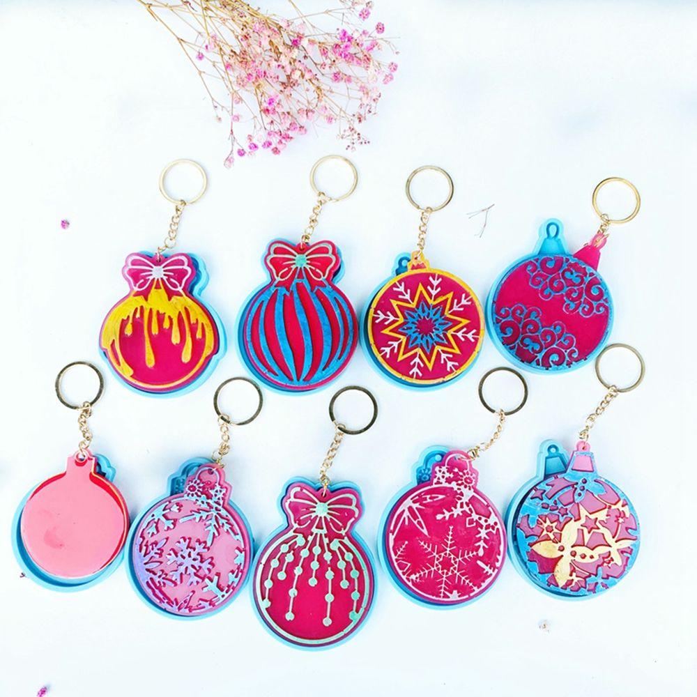 Keychain Resin Ornament Resin Crafts Xmas Epoxy Mold Clay Molds Silicone Mold Christmas Decoration