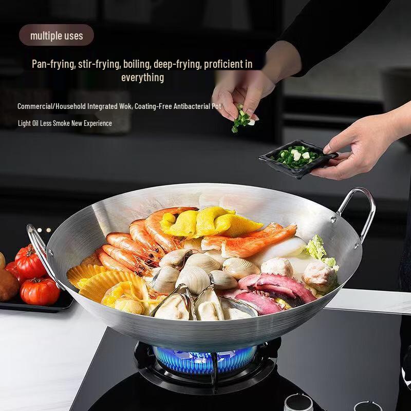 Yipan Doppelgriff Wok aus Edelstahl