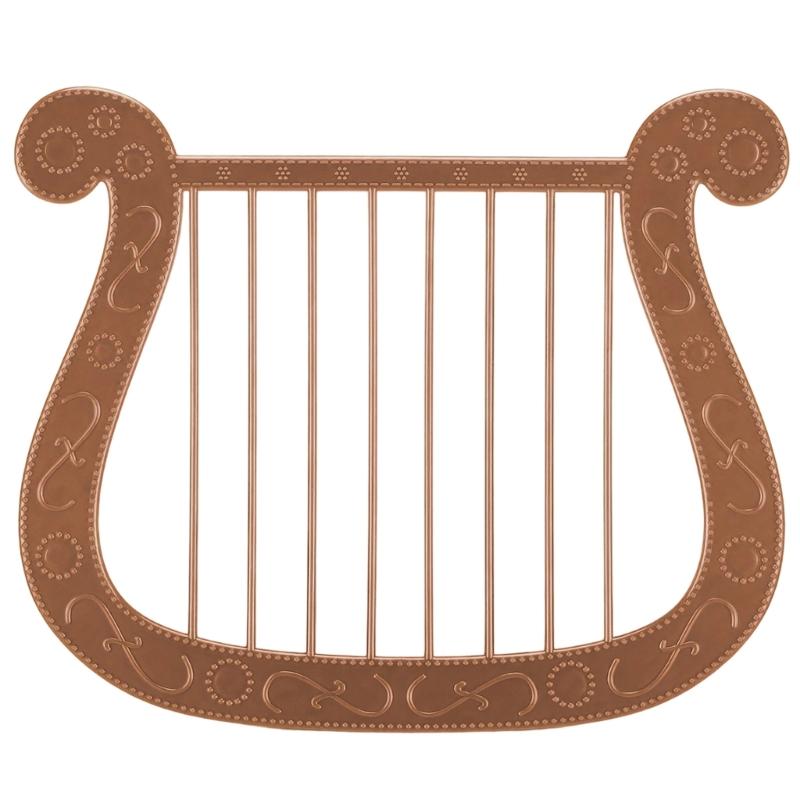 Realistic Plastic Harp Props For Role Play Costume Accessories Lightweight Practical Design Safe For Kids And Event светло-коричневого