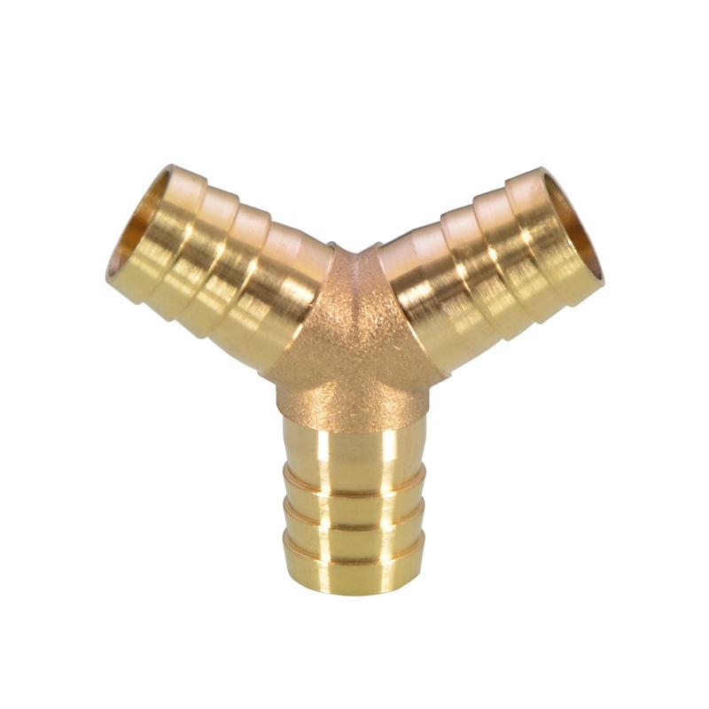 Copper Y-Junction Hose Connector for Soft, Rubber, and Leather Hoses (Sizes: 4mm-19mm)