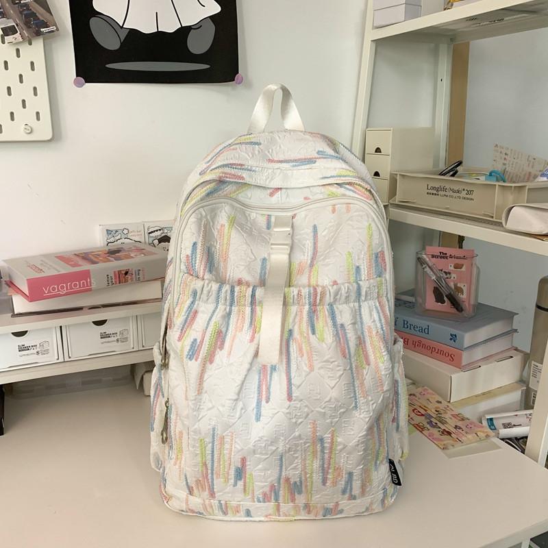 

Stylish Nylon Backpack For Junior And High School Students Lightweight And Comfortable Design білий