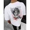 New European and American Men's Summer Little Angel Print Comfortable and Breathable Round Neck T-shirt Outdoor High Street Top