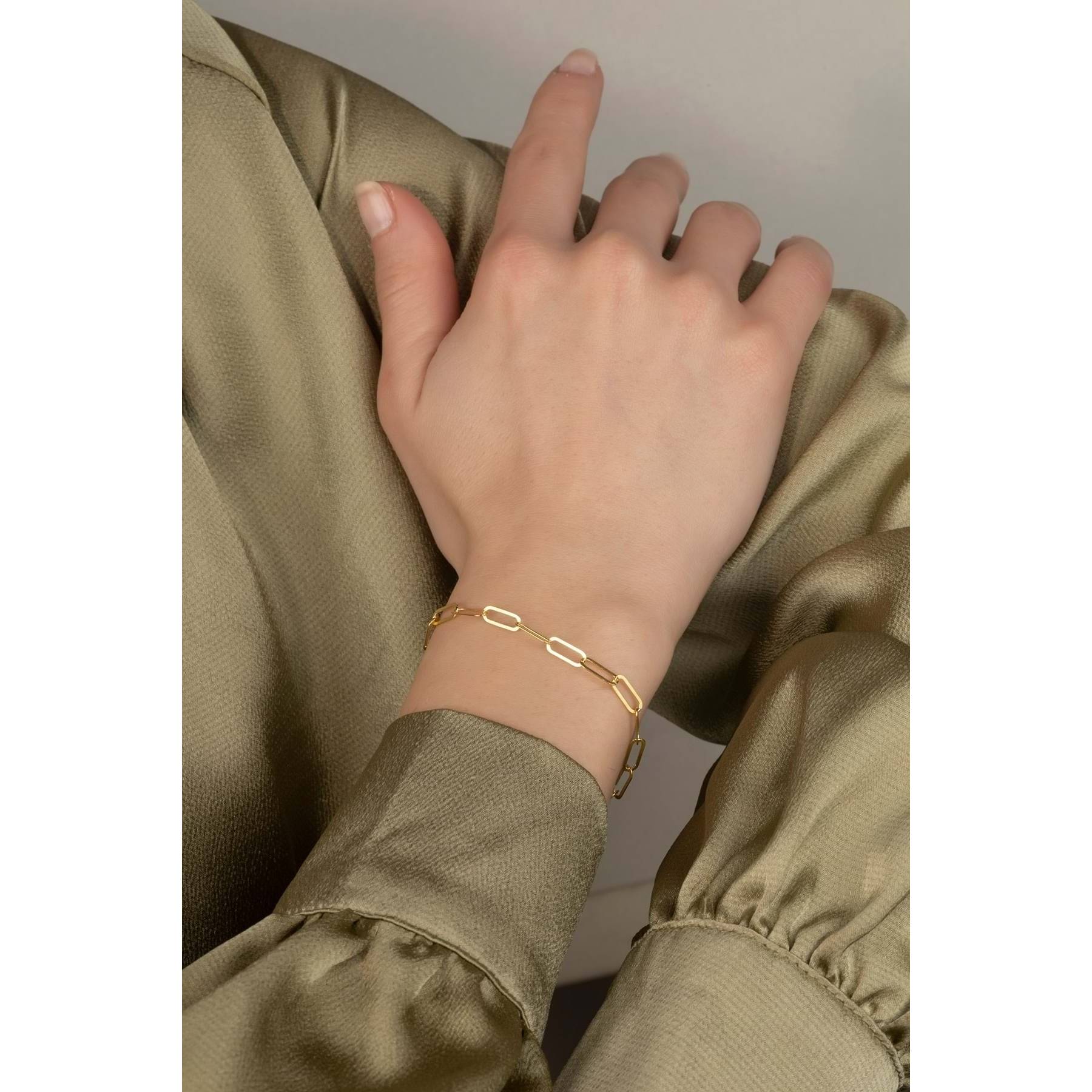 

925 Sterling Silver Paper Clip Chain Bracelet