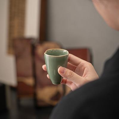 Retro Celadon Teacup Kung Fu Tea Set Creative Pure Handmade Home Small Smelling Cup Drinking Tea Master Cup Tasting Tea Cup