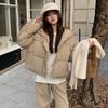 Down and padded jacket for the winter of 2025 new women's short Korean version of loose hooded thickened padded jacket