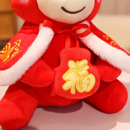 Pony Plush Toy Wear Tang Suit Cape 2026 Year of The Horse Zodiac PP Cotton Filling Pony Decor Chinese New Year Gift for Kids Collectors