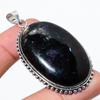 Natural Black Onyx Gemstone Handmade 925 Sterling Silver Pendant 2.48" Q8y84