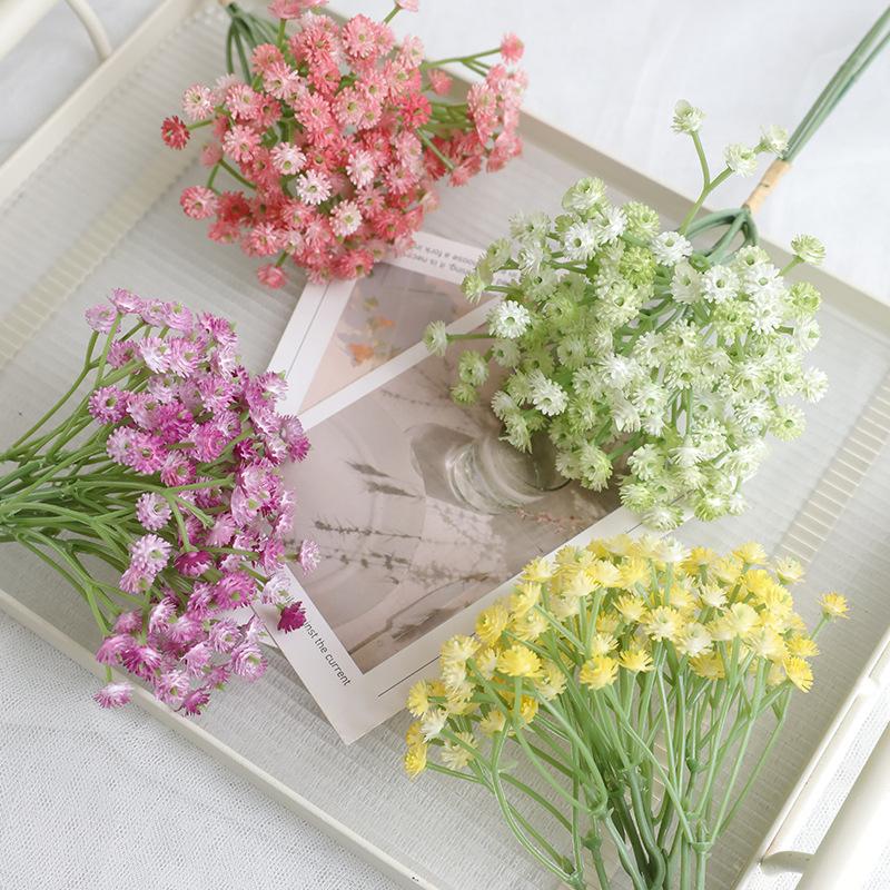 1ks měkký plastový gypsophila umělé květiny 22cm Real Touch Gypsophila Mini kytice pro svatbu domácí dekorace