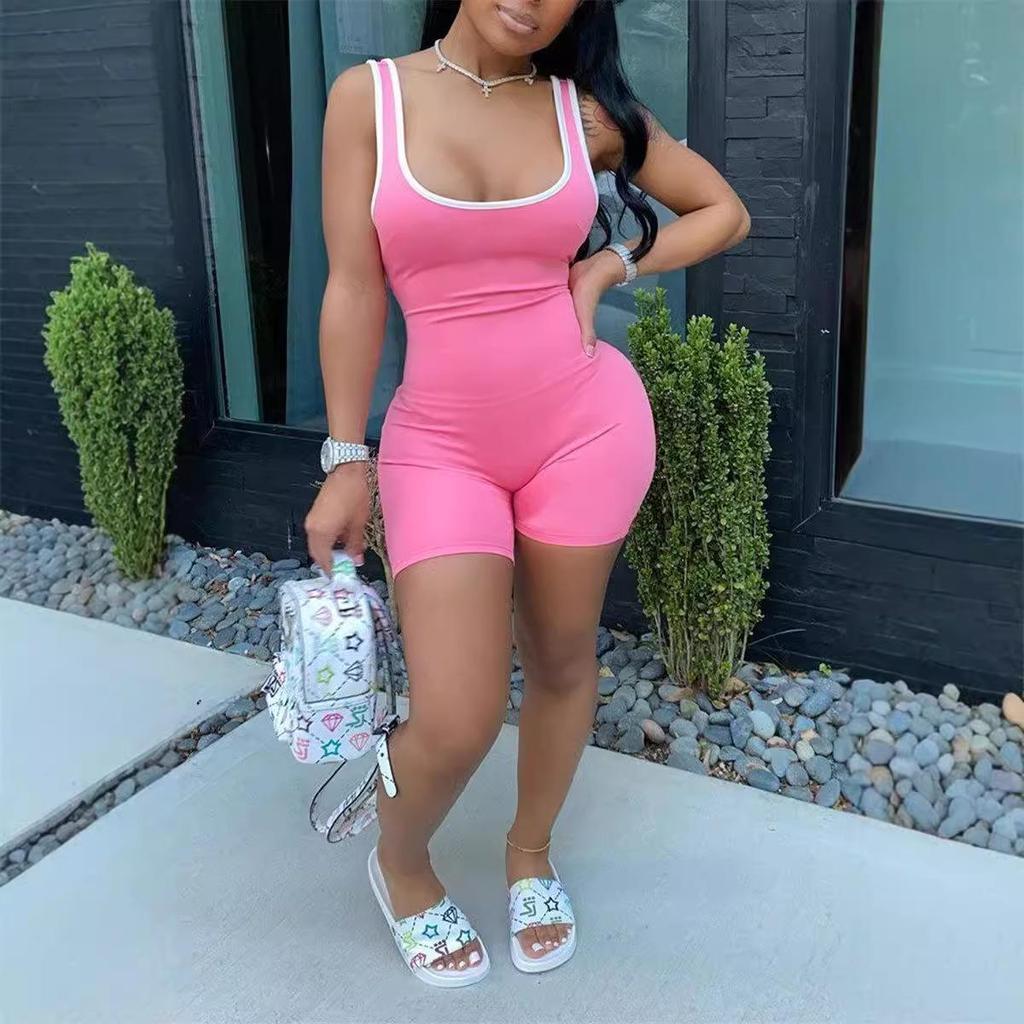 2025 Women's European & American Style Summer Jumpsuit Yoga & Homewear Short One-Piece