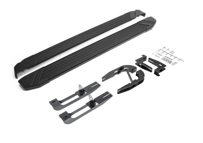 Marchepieds en aluminium - JJ-AUTOMOTIVE - Hyundai Santa FE 2006-2012 - 2 pièces - Certificat ABE - Noir