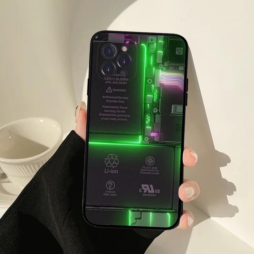 Inside Circuit Board Phone Case For IPhone 16 15 14 11 12 13 Mini Pro XS Max Cover 6 7 8 Plus X Funda Shell