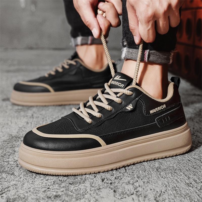 Warrior Casual Commuting Fashion Simple Trendy Versatile Lightweight Durable Non-Slip Low-Top Lifestyle Shoes Men sneakers Black WXP(WZ)-239501
