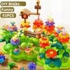 93PCS Flower Girls Building Blocks Toys Stacking Game For Toddlers Flower Blocks Playset for Kids Age 3-7 Years Boys Girls