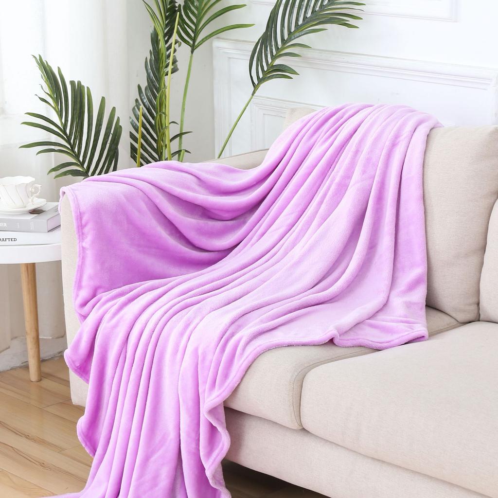 All-season Bedroom Throw Blanket Solid Color Flannel Soft and Comfortable Blanket Gift Air Conditioner Sofa Household Blanket