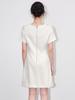 Diamond-Embellished Waist-Defining Linen Blend Dress - French Chic Women's Summer Style