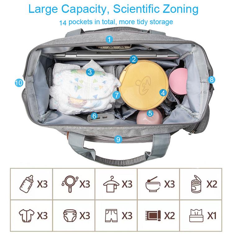 New Korean Waterproof Lightweight Crossbody Mummy Tote Bag for Outings and Hospital