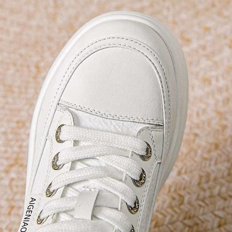 Microfiber White Platform Sneakers Women Wedge Heel Sneakers Shoes Comfy Casual Shoes