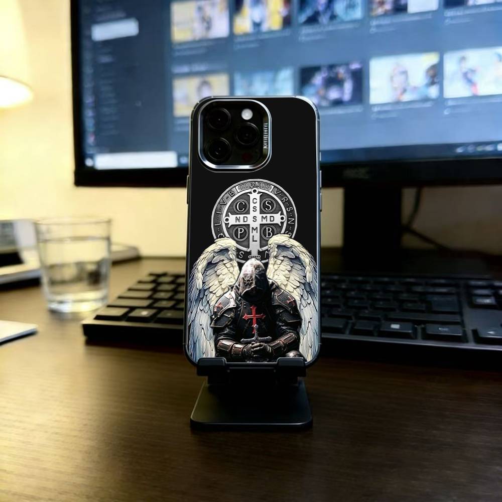 Sao Bento Benedict of Nursia Phone Case For iPhone 17,16,15,14,13,12,11 Plus,Pro Max,XS,Colorful Silver Phone case Funda Cover
