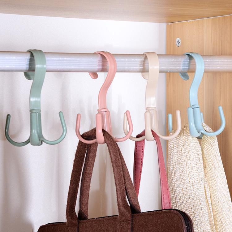 Rotatable Four-Claw Hook Hanger for Hats, Coats, Bags, and Scarves