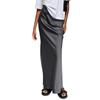 Women's Casual High Waist Pleated A-Line Midi Skirt With Pocket Weekend Skirts