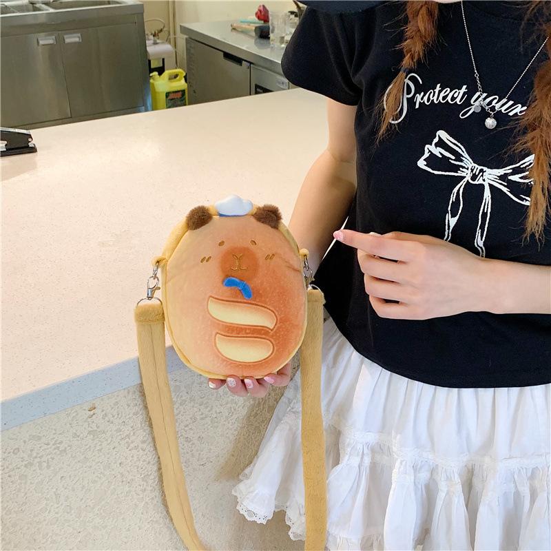 New Creative Croissant Ugly Cute Bread Cute Funny Messenger Bag Girls Fun Mobile Phone Bag