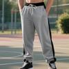 Men's Drawstring Casual Pants All Breathable Men Drawstring Vintage Patchwork New Men's Loose Straight Drawstring Pants