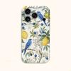 Botanical Blue Bird Lemon Blueberry Floral Art Film Aesthetic Protective Shockproof Bumper Phone Case Cover For iPhone 14 15 16 17 Pro Max Plus