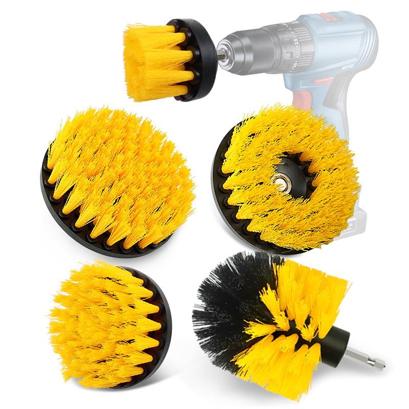 5-Piece Electric Drill Brush Set for Cleaning: Brush Heads, Bristle Brush, Car Wheel Brush