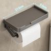 Aluminum Toilet Paper Holder Bathroom Tissue Hanger Punch Free Wall Mounted Phone Holder  Storage Shelf Toilet Paper Roll Rack