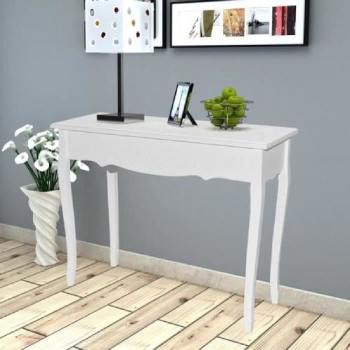 VidaXL Table de console et coiffeuse Blanc