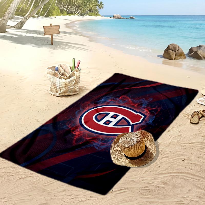 Asciugamano da Spiaggia Stampa Montreal Canadiens Morbido Portatile Asciugatura Rapida?Asciugamano Asciutto Per Piscina Vacanza Estiva Sport all'Aperto