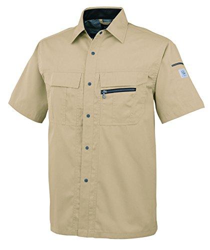 COCOS Nobuoka A-4457 Short Sleeve Shirt, Light Beige, Size L