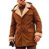 Men's Twill Hooded Jacket with Thick Warm Coat Outerwear