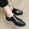 Men's Loafers Brown Black Dress Wingtip Wedding Shoes Stylish Formal Leather Prom Blazers Dance Shoes Plus Size