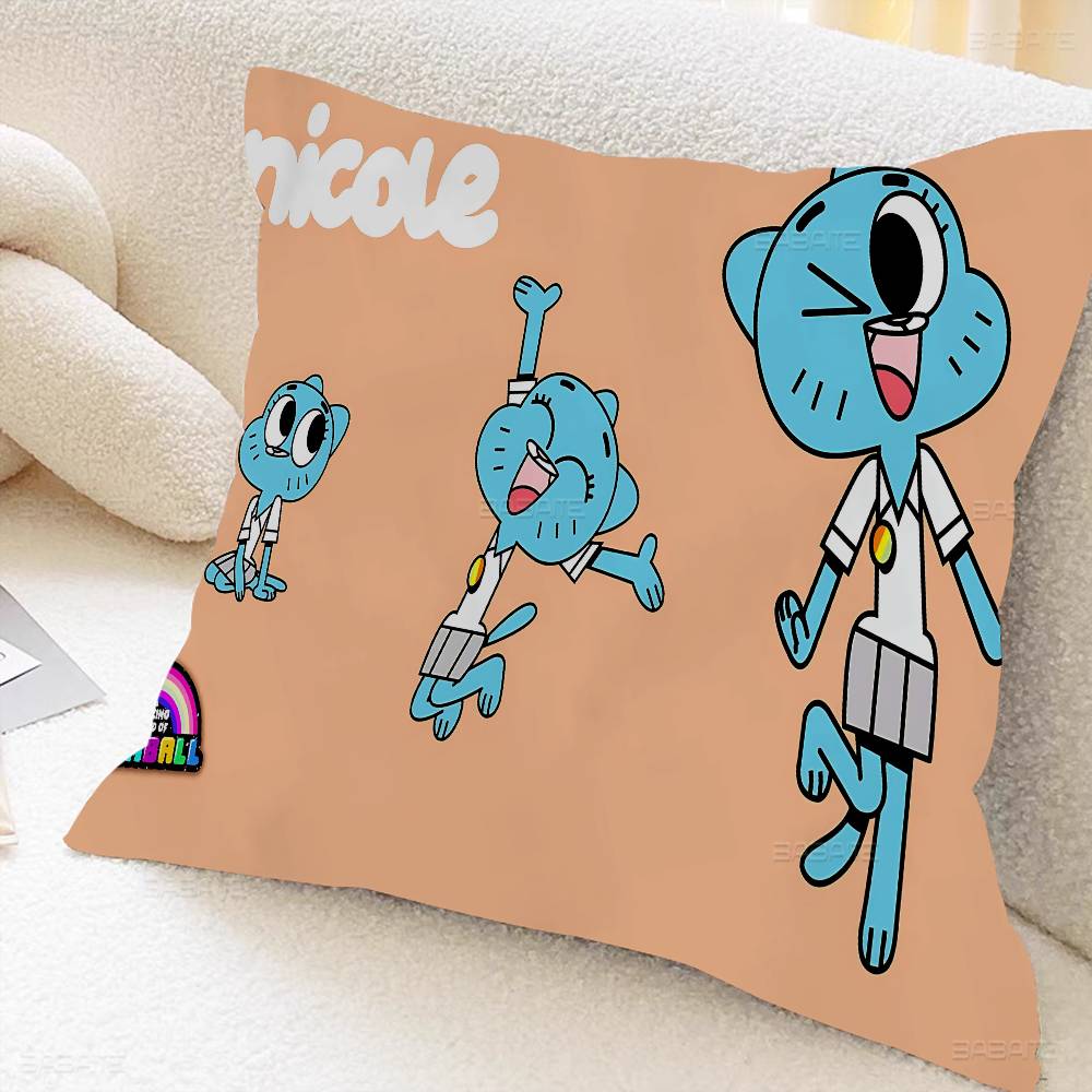 Amazing World of Gumball Personalized Pillow Dust Cover Bedroom Kids Party Decoration Pillowcase Birthday Children Gift