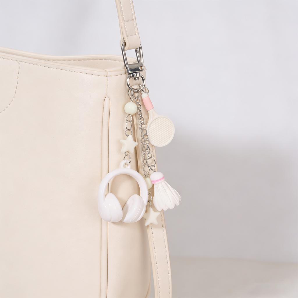 Practical Keychain Accessory Music Themes Unique Headphones Badminton Styles Hanging Ornament for Birthdays Sports Event