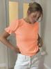 Temu spring and summer new products, women's solid color round neck bundle short-sleeved casual simple sweater top