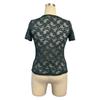 Sommer Neu Einfarbige Schlanke V-Ausschnitt Kurzarm Basic Shirt Spitze T-Shirt Top