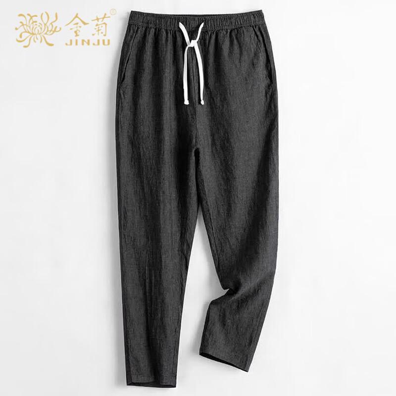 

Jinjv Men s Pure Linen Casual Collection XL