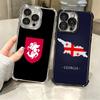 Georgia Passport Flag Plating Phone Case For Iphone 16 17 Pro Max Air 16E 14 15 Plus 12 13 Mini Anti-Fall Airabag Cover