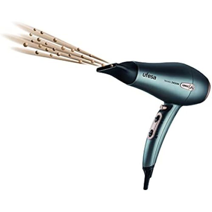 Ufesa SC8470 Sèche-Cheveux Ionique Professionnel, 2400W, Kératine, Moteur AC, Comprend Un Concentrateur Et Un Diffuseur, 2 Vitesses