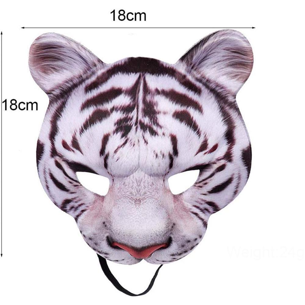 Tiger Mask Realistic Animal Half Face Mask for Halloween Masquerade Carnival Night Party Costume Cosplay Props Festival Club