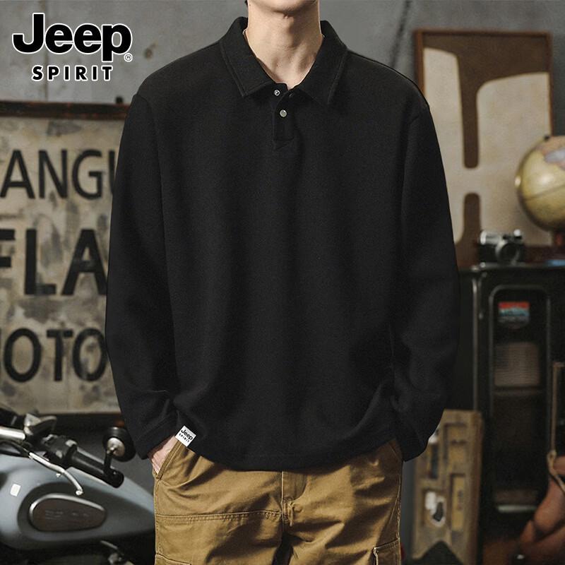 JEEP SPIRIT Men's Long Sleeve Polo T-Shirt