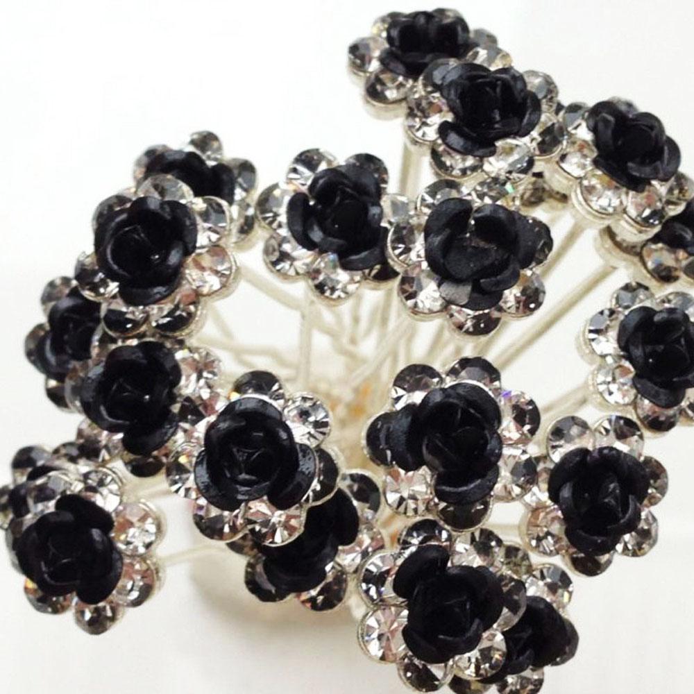 20PCS Jewelry Bridal Engagement Rhinestone Crystal Flower Hairpins Hair Clips