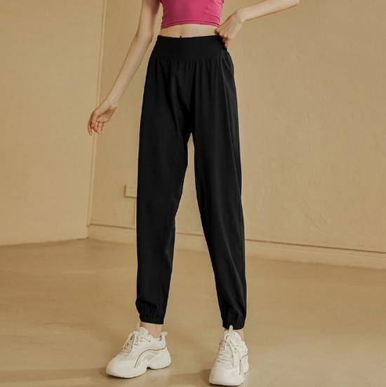 High Waist Quick Dry Women's Joggers - Elastic Waist, Loose Fit Yoga & Running Pants