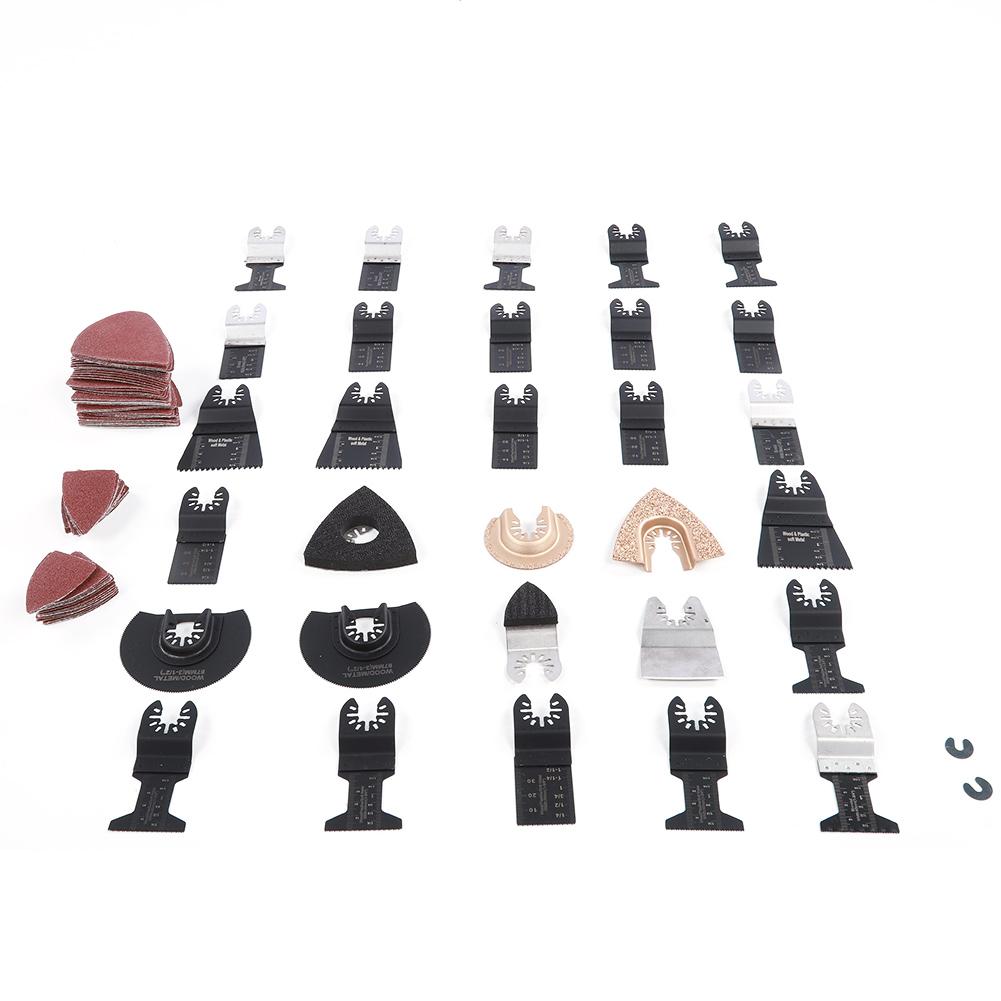 108 buc Pânze de ferăstrău oscilant universale Oțel carbon ridicat Set de scule de tăiere și lustruire Compatibil pentru